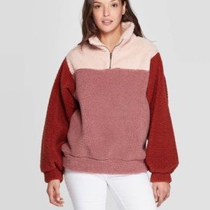 Colour Block Teddy Sweater